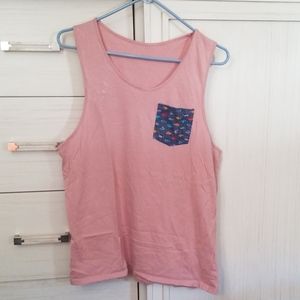 Pink tank top with fish pocket